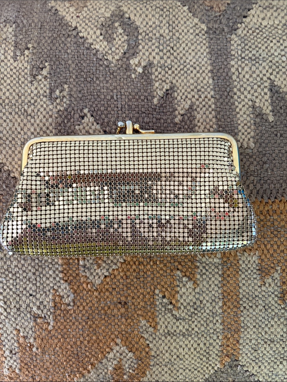 Gold mesh vintage clutch